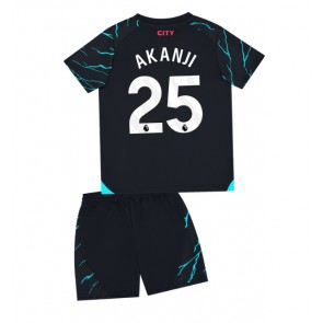 Manchester City Manuel Akanji #25 Replika Babytøj Tredje sæt Børn 2023-24 Kortærmet (+ Korte bukser)